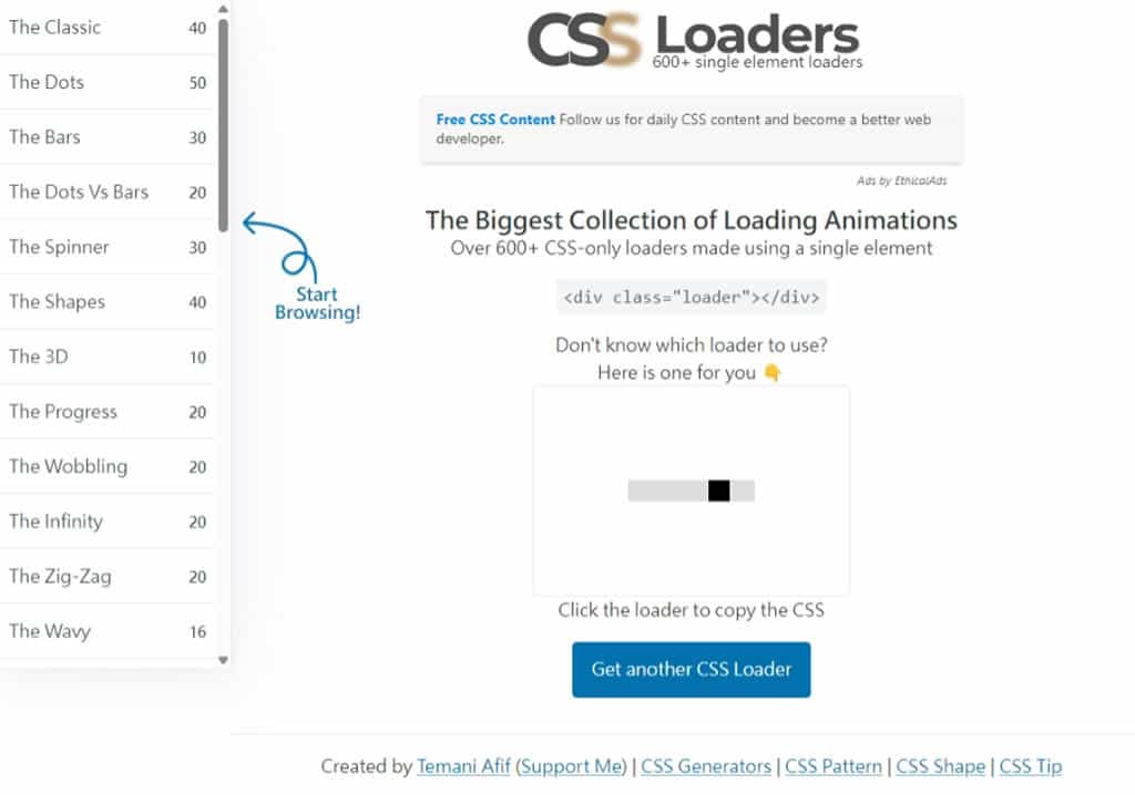 CSS Loaders：提供網頁載入動畫範例，附完整程式碼