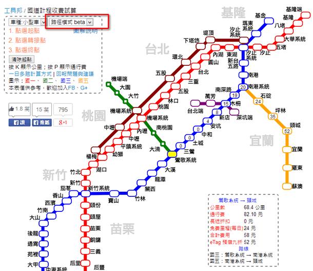 更清楚的「國道計程收費試算」免費服務 更清楚的「國道計程收費試算」免費服務