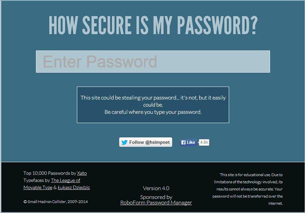快來 How Secure Is My Password 網站，測試你的密碼多久會被破解？
