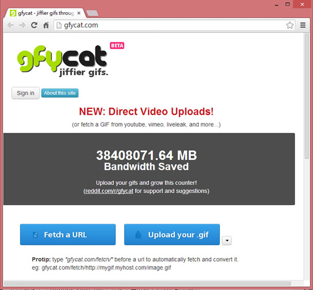 gfycat.com 把 GIF 動畫檔轉為 HTML5 影片的免費網頁服務 gfycat.com 把 GIF 動畫檔轉為 HTML5 影片的免費網頁服務