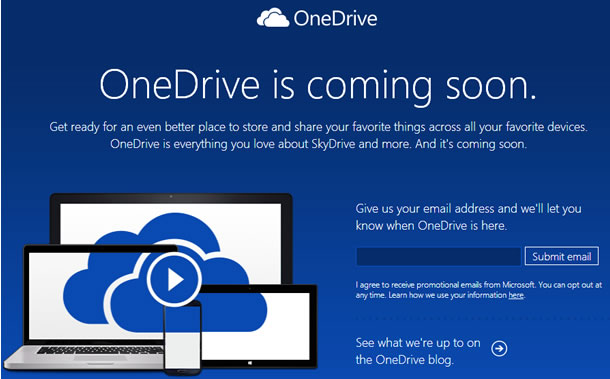 微軟 SkyDrive 更名為 OneDrive
