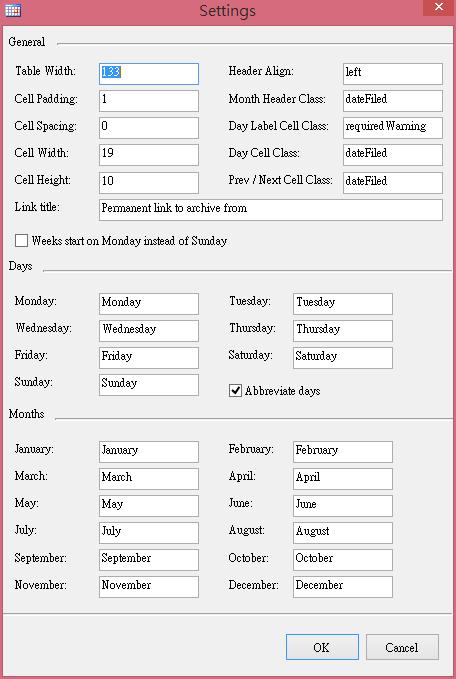 HTML Month Creator Application 建立具有網址連結的月曆產生器 HTML Month Creator Application 建立具有網址連結的月曆產生器