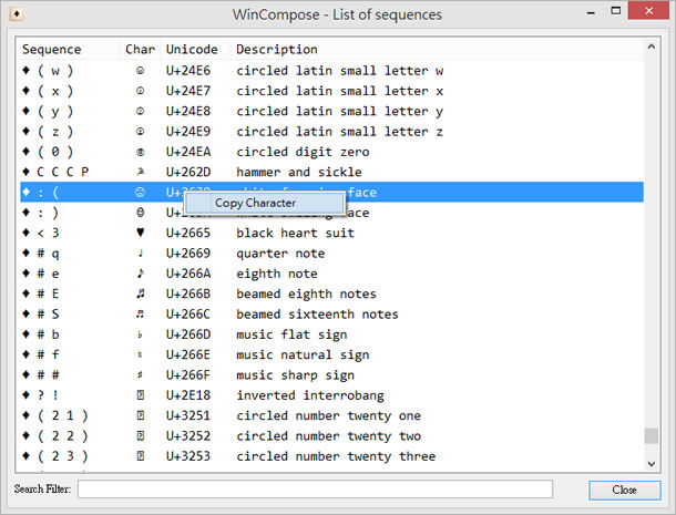 WinCompose 特殊符號表免費應用 WinCompose 特殊符號表免費應用