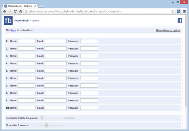 fbQuickLogin for multiple Facebook 快速切換 Facebook 帳號來登入 - Chrome 瀏覽器擴充功能