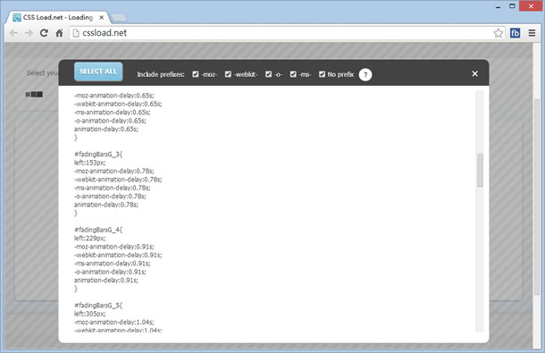 cssload.net 網頁 loading 動態圖示產生器(CSS3 )
