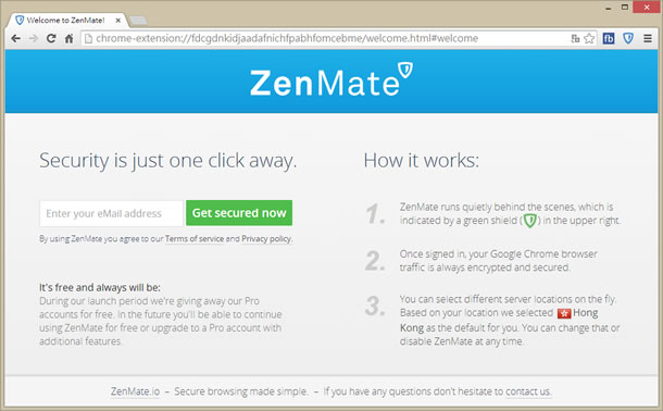 ZenMate 免費 VPN，快速連線到美國、英國、香港、德國、瑞士等地的 IP 伺服器  - 瀏覽器擴充功能