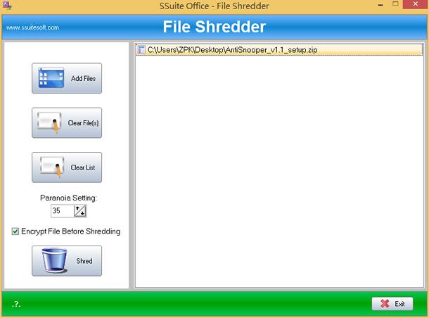 SSuite File Shredder 徹底刪除檔案，杜絕後患