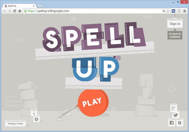 SPELL UP - Google 所推出的英文單字聽、說拼字網頁遊戲