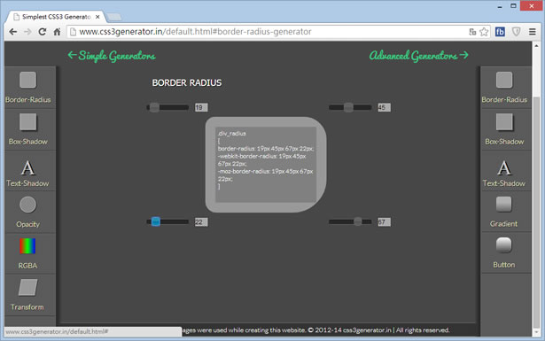Simplest CSS3 Generator 線上 CSS3 特效產生器 Simplest CSS3 Generator 線上 CSS3 特效產生器