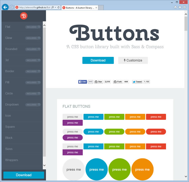 Buttons 線上 CSS 按鈕產生器