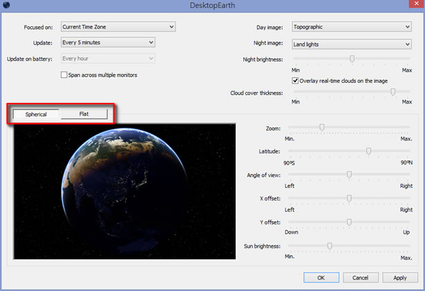 DesktopEarth 可即時更新地球全景晝夜變化與衛星雲圖的 Windows 桌面背景 DesktopEarth 可即時更新地球全景晝夜變化與衛星雲圖的 Windows 桌面背景