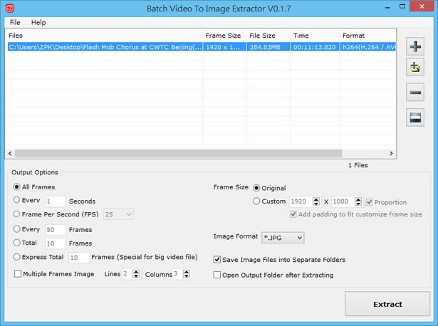 Batch Video To Image Extractor 將影片內容擷取成圖片