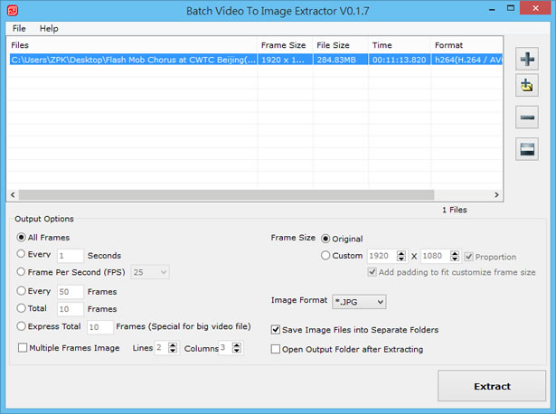 Batch Video To Image Extractor 將影片內容擷取成圖片