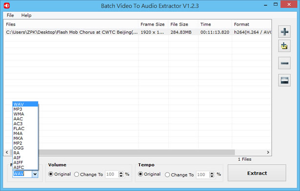 Batch Video To Audio Extractor 擷取影片中的聲音 Batch Video To Audio Extractor 擷取影片中的聲音