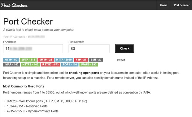 Port Checker 線上檢查電腦連接埠是否開啟