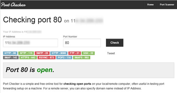 Port Checker 線上檢查電腦連接埠是否開啟