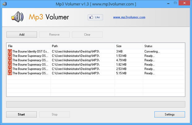 MP3 Volumer - MP3 音量、音質批量調整免費工具