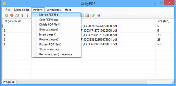 UnityPDF - PDF 檔案分割、合併、插入頁面與密碼保護工具