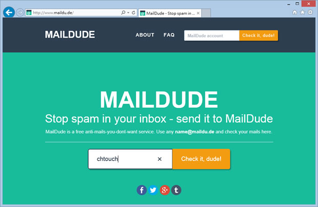 MailDude 線上建立臨時信箱來收信，支援中文