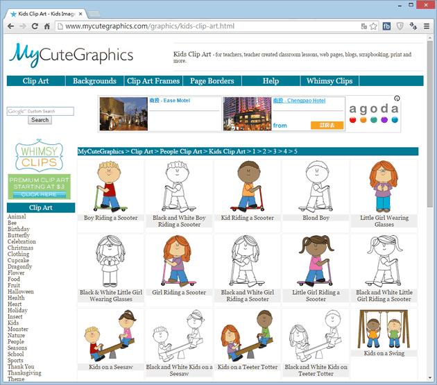 MyCuteGraphics 線上圖庫，免費供個人和教育用途使用