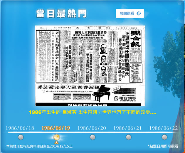 看看自己出生當天的報紙頭條新聞