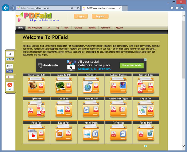 PDFaid 線上 PDF 工具庫，免安裝輕鬆完成各種檔案轉換、加浮水印、壓縮、分割、合併...