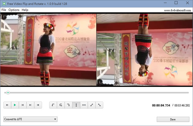 Free Video Flip and Rotate 影片 90度、180 旋轉免費軟體