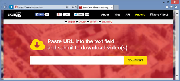 Savedeo 線上下載 YouTube、SoundCloud、Facebook、Vimeo...等影音