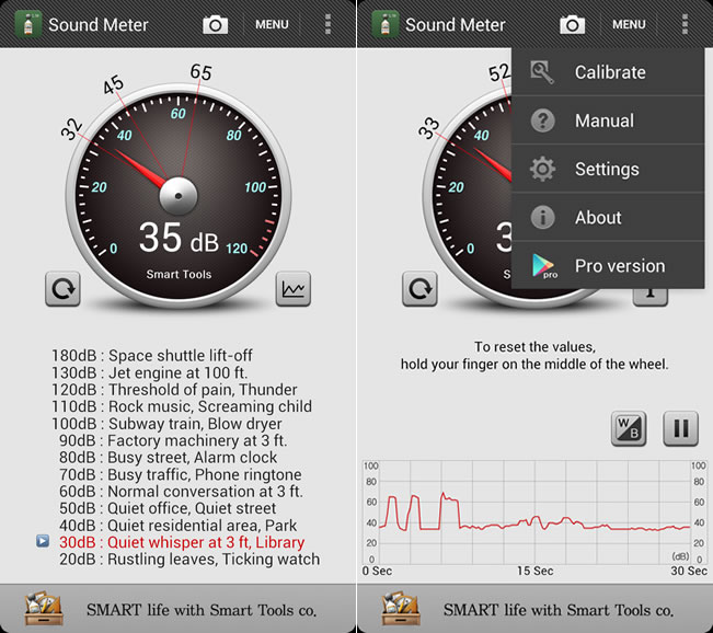Sound Meter 利用 Android 手機來量測周遭環境聲音的分貝數 Sound Meter 利用 Android 手機來量測周遭環境聲音的分貝數