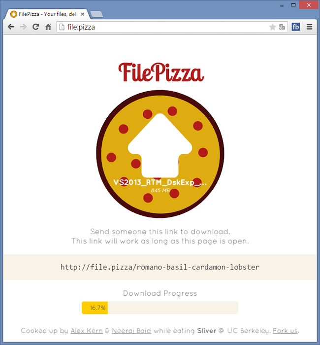 FilePizza 檔案不用上傳,透過網頁就能下載 FilePizza 檔案不用上傳,透過網頁就能下載