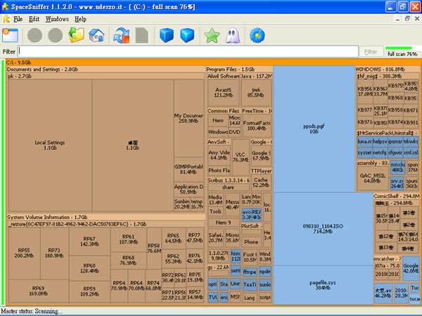 SpaceSniffer  硬碟空間分析免費工具(免安裝)