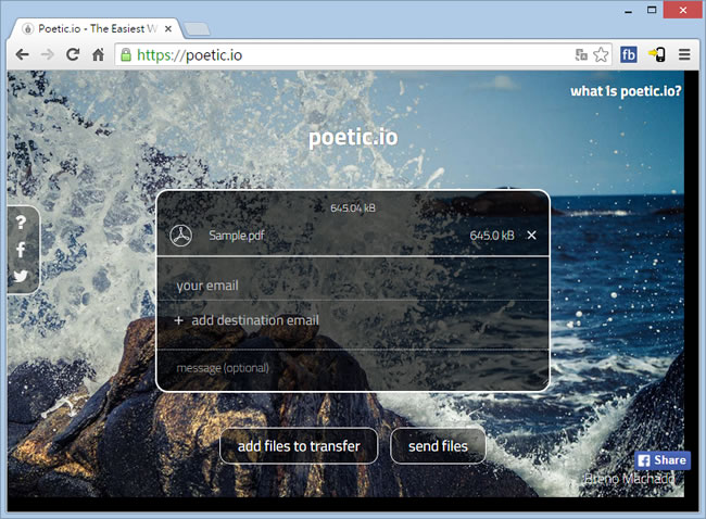 poetic.io 讓大檔案也可以很輕鬆的傳送