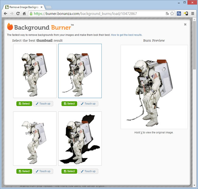 Background Burner 圖片線上全自動去背神器