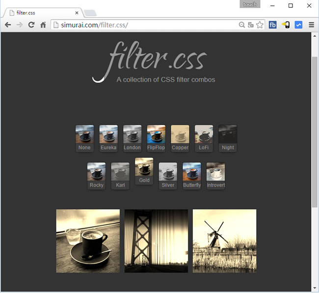 filter.css 利用 CSS 就能將照片套用各種不同的風格特效