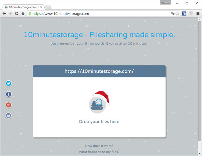 10minutestorage.com 檔案上傳後僅保留 10分鐘,讓分享更為簡單 10minutestorage.com 檔案上傳後僅保留 10分鐘,讓分享更為簡單