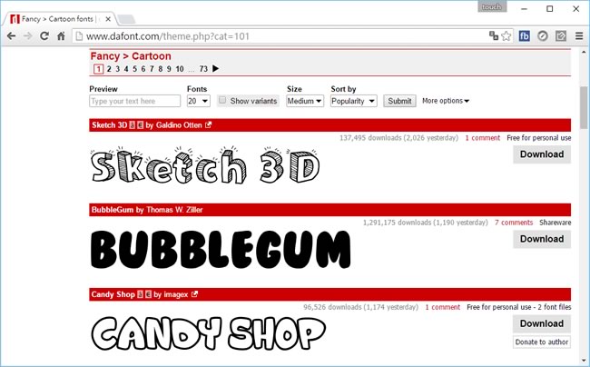 dafont.com 免費英文字型，任你下載使用