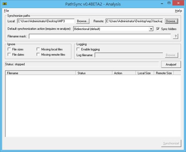 PathSync 資料夾內檔案比對與同步免費工具 PathSync 資料夾內檔案比對與同步免費工具
