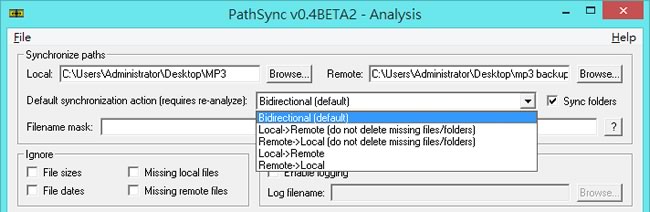 PathSync 資料夾內檔案比對與同步免費工具 PathSync 資料夾內檔案比對與同步免費工具