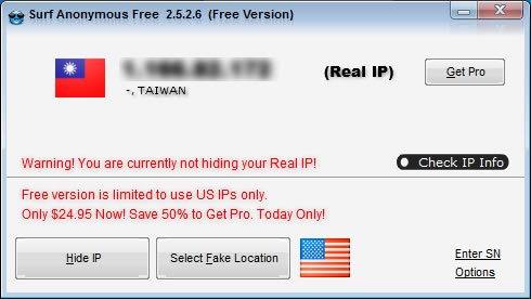 Surf Anonymous Free 隱藏上網瀏覽時所使用的真實 IP 位址 Surf Anonymous Free 隱藏上網瀏覽時所使用的真實 IP 位址