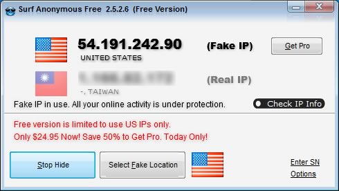 Surf Anonymous Free  隱藏上網瀏覽時所使用的真實 IP 位址