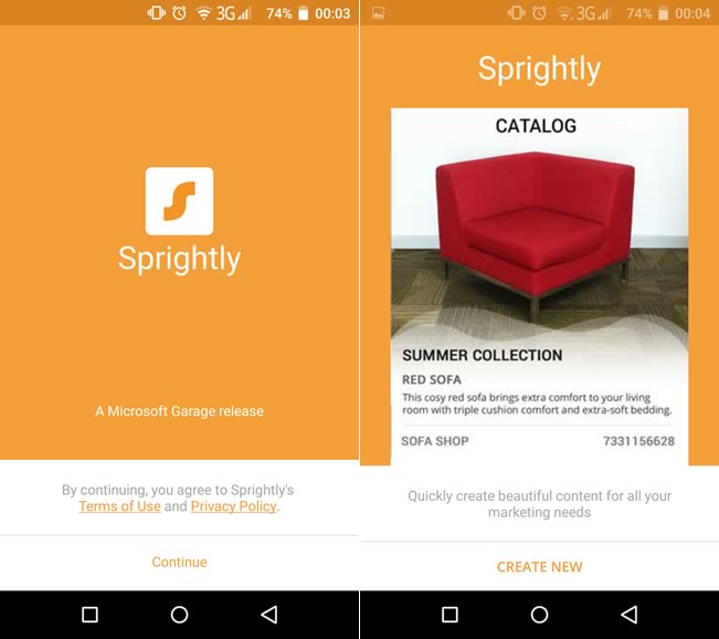 Microsoft Sprightly 讓你在手機就能建立電子賀卡、傳單或產品型錄與價格表