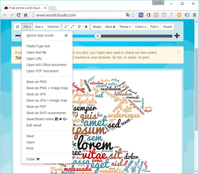 WordClouds.com 輕鬆建立各種圖案的文字造型拼貼網頁免費工具 WordClouds.com 輕鬆建立各種圖案的文字造型拼貼網頁免費工具