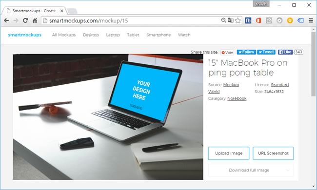 Smartmockups 將上傳的圖片與手機、電腦、平板等設備的螢幕結合在一起