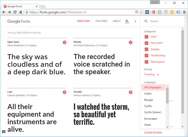Google Fonts 字型免費下載