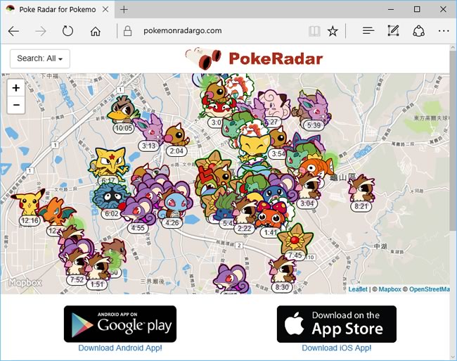 Poke Radar 找出並篩選附近想要的寶可夢所在位置 Poke Radar 找出並篩選附近想要的寶可夢所在位置