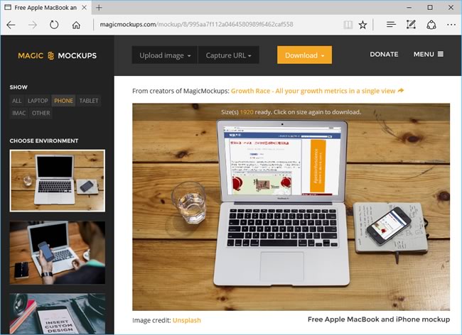 Magic Mockups 以電腦、筆電、移動設備為主的免費相片合成工具