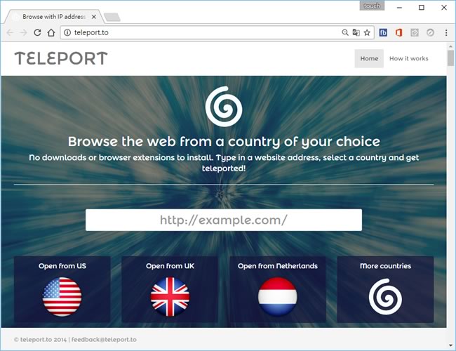 TELEPORT 免安裝就能讓你從不同的國家 IP 去瀏覽網頁