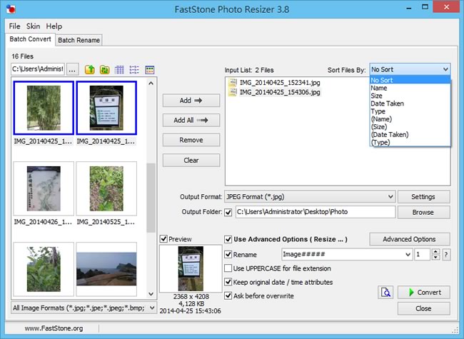 FastStone Photo Resizer 批次幫相片更改大小、命名、、轉檔、打上浮水印或文字(免安裝) FastStone Photo Resizer 批次幫相片更改大小、命名、、轉檔、打上浮水印或文字(免安裝)