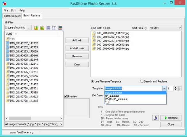 FastStone Photo Resizer 批次幫相片更改大小、命名、、轉檔、打上浮水印或文字(免安裝)