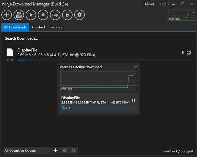 Ninja Download Manager 可根據副檔名進行分類的網路下載免費管理工具